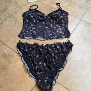 Samiol / NWT / XL / Black Floral Tankini Set